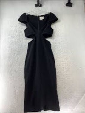Cult Gaia black knit cutout dress